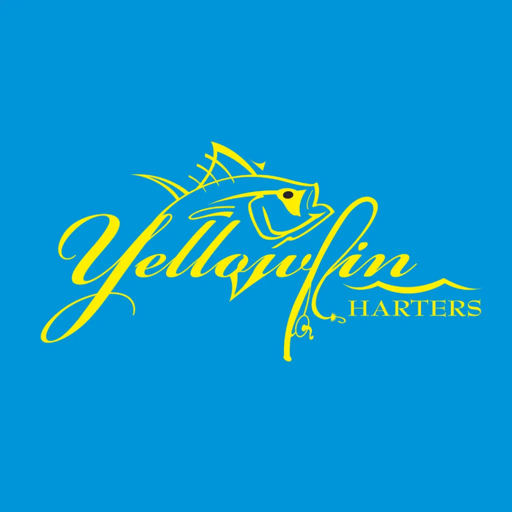 The yellowfin logo on a blue background.